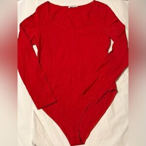 Mangopop Red Long Sleeve Bodysuit